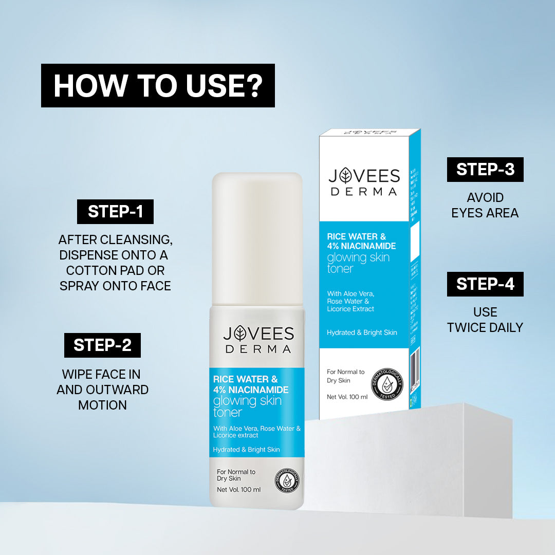 Jovees Derma Rice Water & 4% Niacinamide Glowing Skin Toner