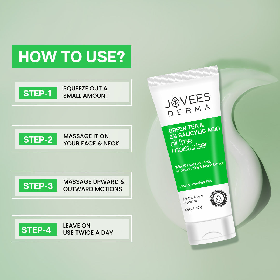 Jovees Derma Green Tea & 2% Salicylic Acid Oil Free Moisturiser