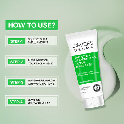 Jovees Derma Green Tea & 2% Salicylic Acid Oil Free Moisturiser