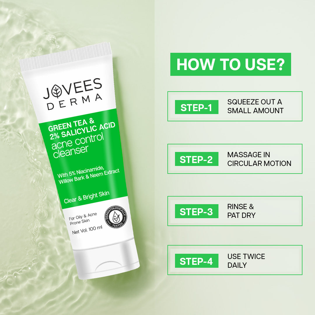 Jovees Derma Green Tea & 2% Salicylic Acid Acne Control Cleanser