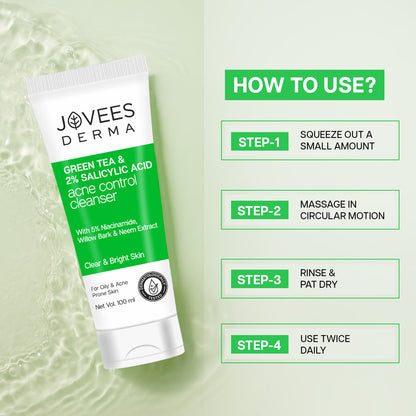 Jovees Derma Green Tea & 2% Salicylic Acid Acne Control Cleanser