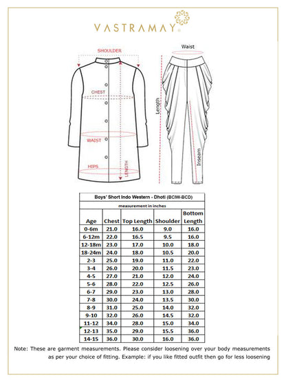 Vastramay Boys' Blue Cotton Silk Kurta and Breedges Set