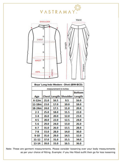 Vastramay Boys' Brown Silk Blend Kurta and Dhoti Set