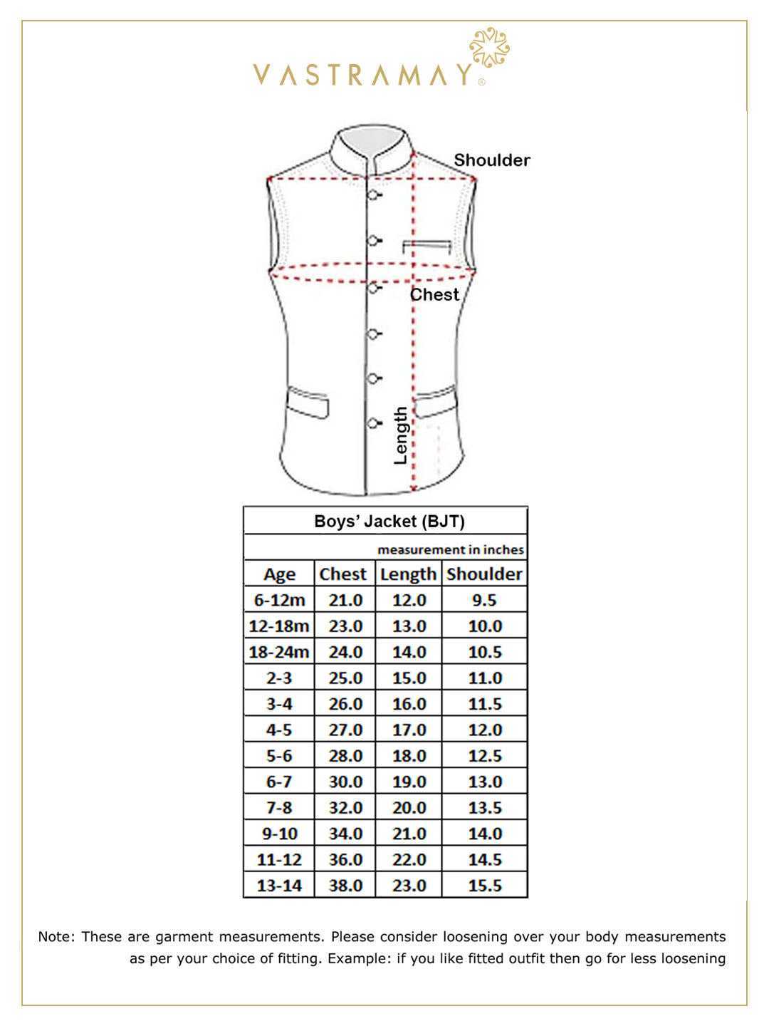 Vastramay Boys' Beige Cotton Silk Nehru Jacket