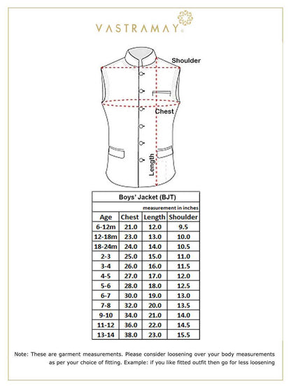 Vastramay Boys' Quirky Pinwheel Print Nehru Jacket