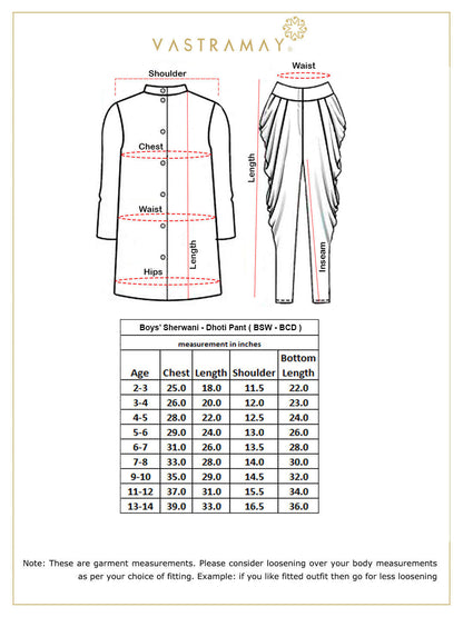 Vastramay boys gold and maroon color sherwani set