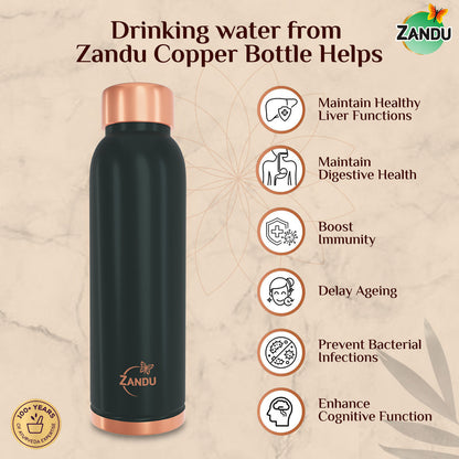 zandu copper water bottle