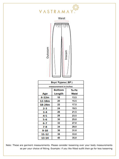Vastramay Boy's White solid relax-fit Pyjama