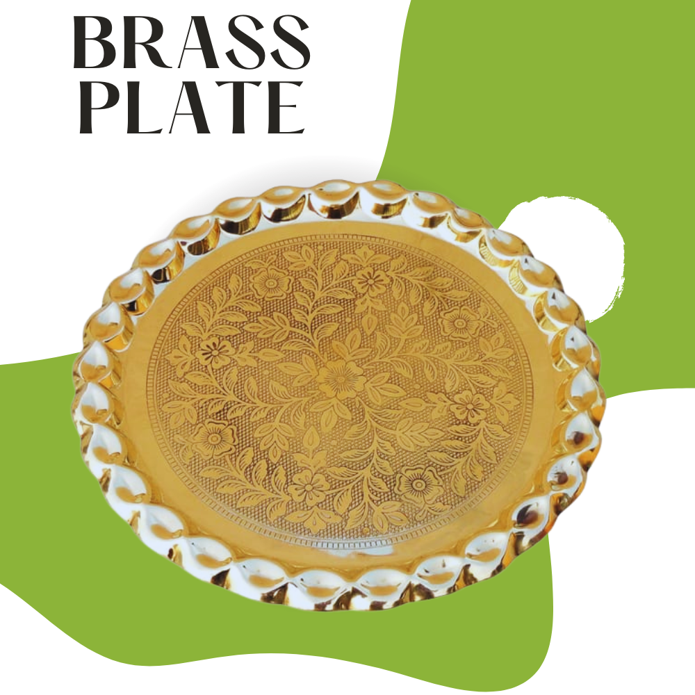 Brass Plate With Flower Design