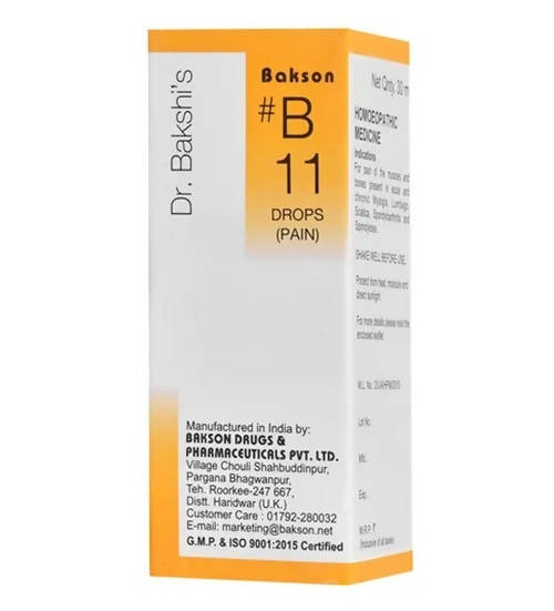 Bakson's Homeopathy B11 Drops (Pain) - PUSHMYCART
