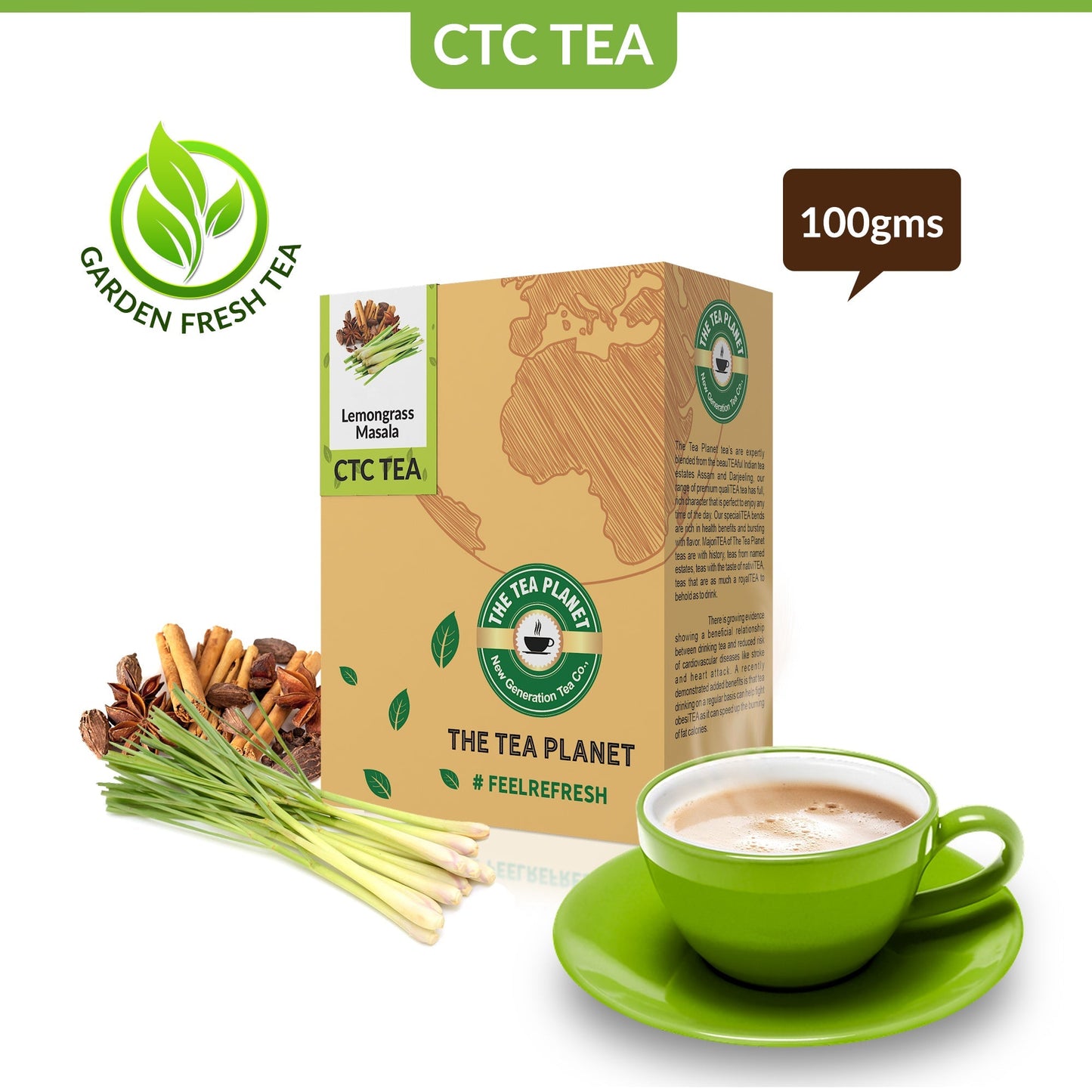 The Tea Planet Lemongrass Masala Chai CTC Tea