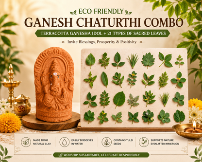 Complete 21 Ganesh Patra leaves set for Ganesh Chaturthi