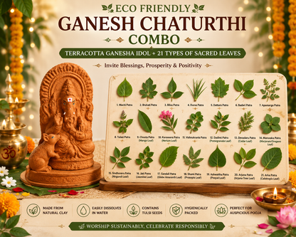 Eco friendly Ganesh Chaturthi pooja set with Ganesha and Mushak