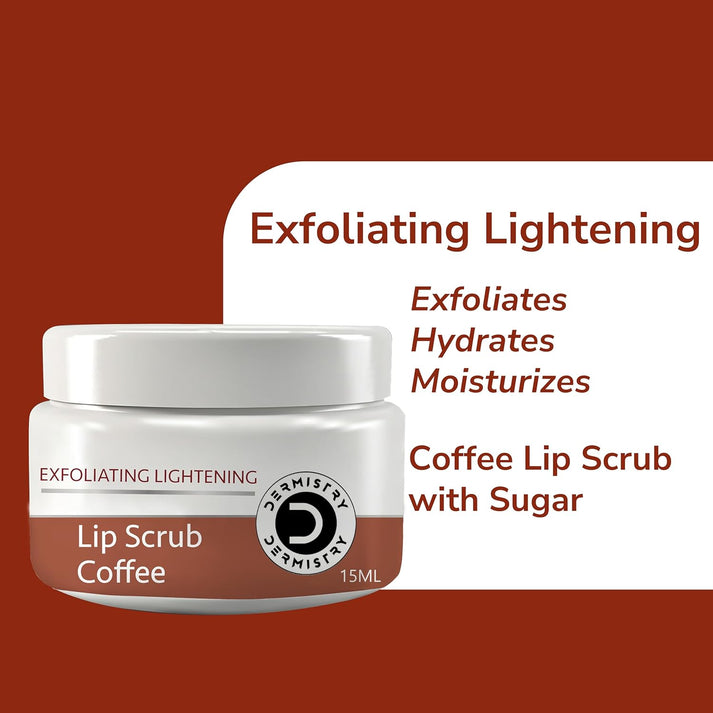 Dermistry Coffee Lip Scrub for Smooth, Soft & Naturally Healthy Lips