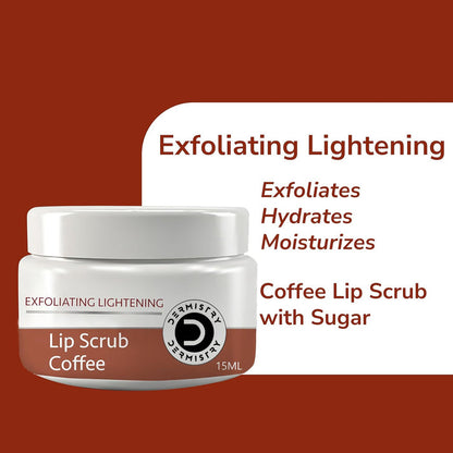 Dermistry Coffee Lip Scrub for Smooth, Soft & Naturally Healthy Lips