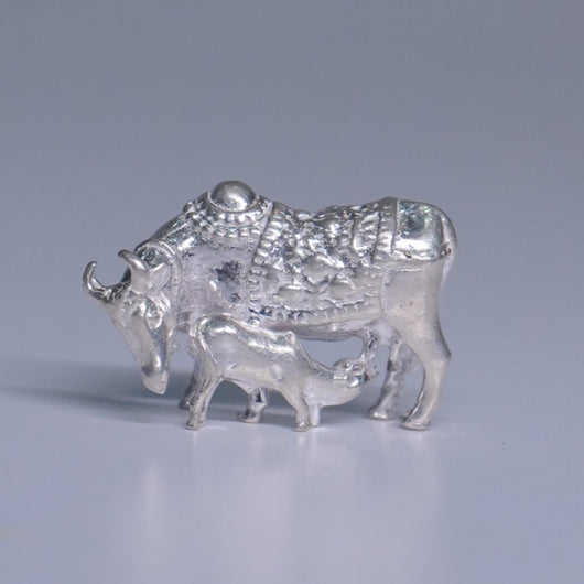 Pure Silver Cow And Calf
