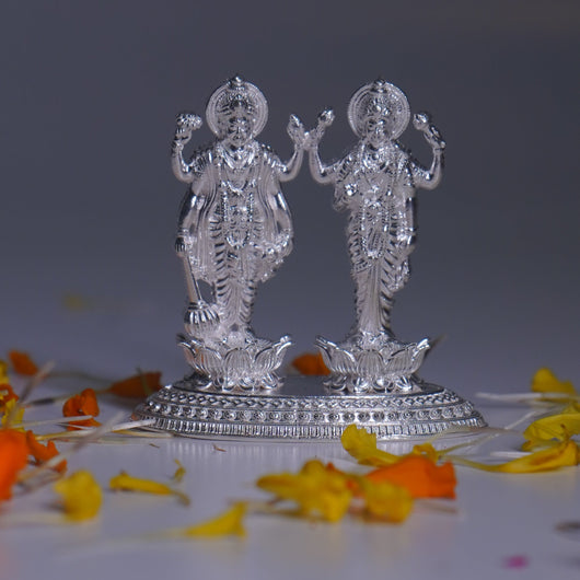 Pure Silver Lakshmi Narayana Idol