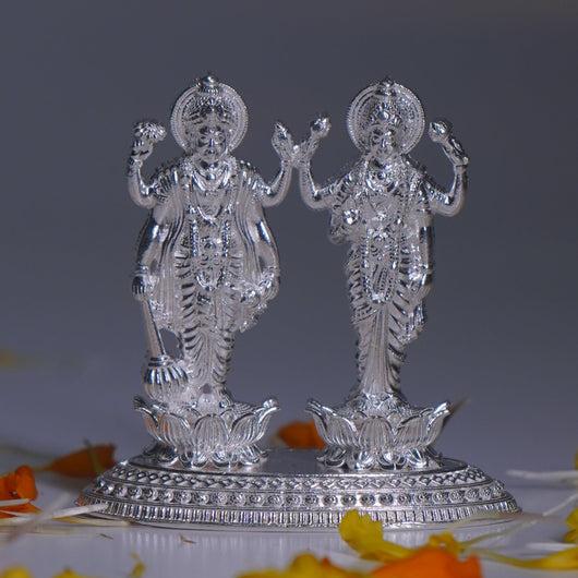 Pure Silver Lakshmi Narayana Idol