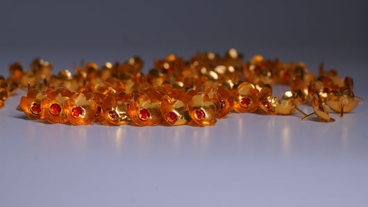 Pure Silver Gold Plated Kundan Flowers Pack Of 108