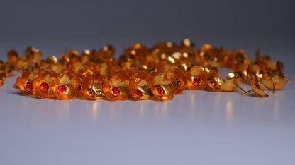 Pure Silver Gold Plated Kundan Flowers Pack Of 108