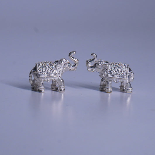 Pure Silver Elephants Pair