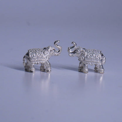 Pure Silver Elephants Pair