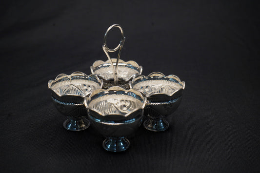 Pure Silver Panchapali Four Bowl Set 43.56g - PUSHMYCART