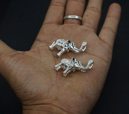 Pure Silver Elephants Pair