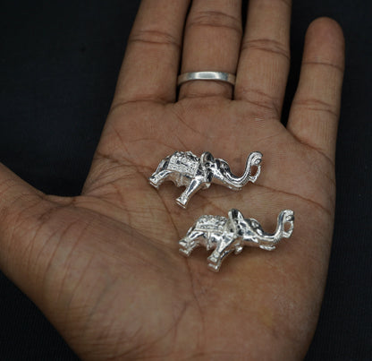 Pure Silver Elephants Pair