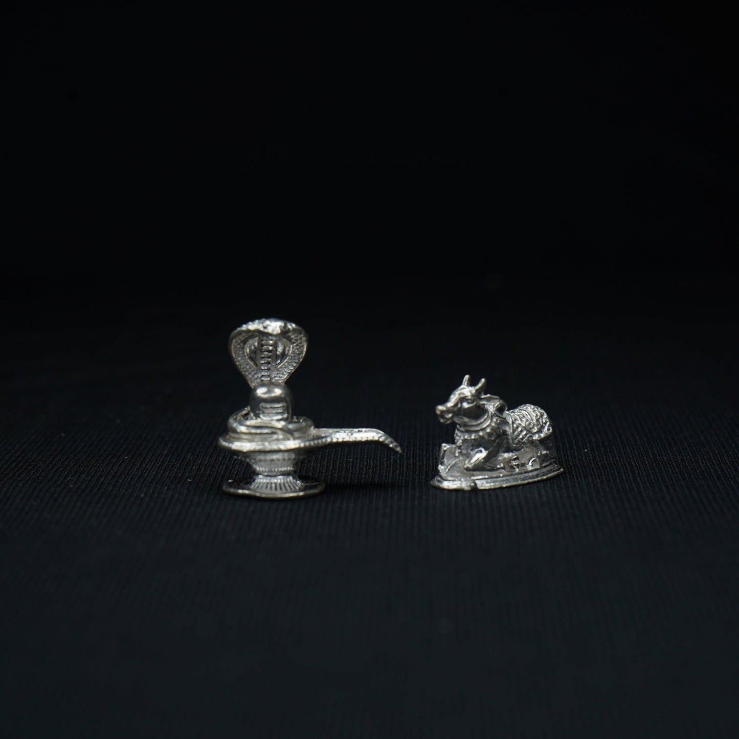 Pure Silver Shiva Lingam Snake With Nandi