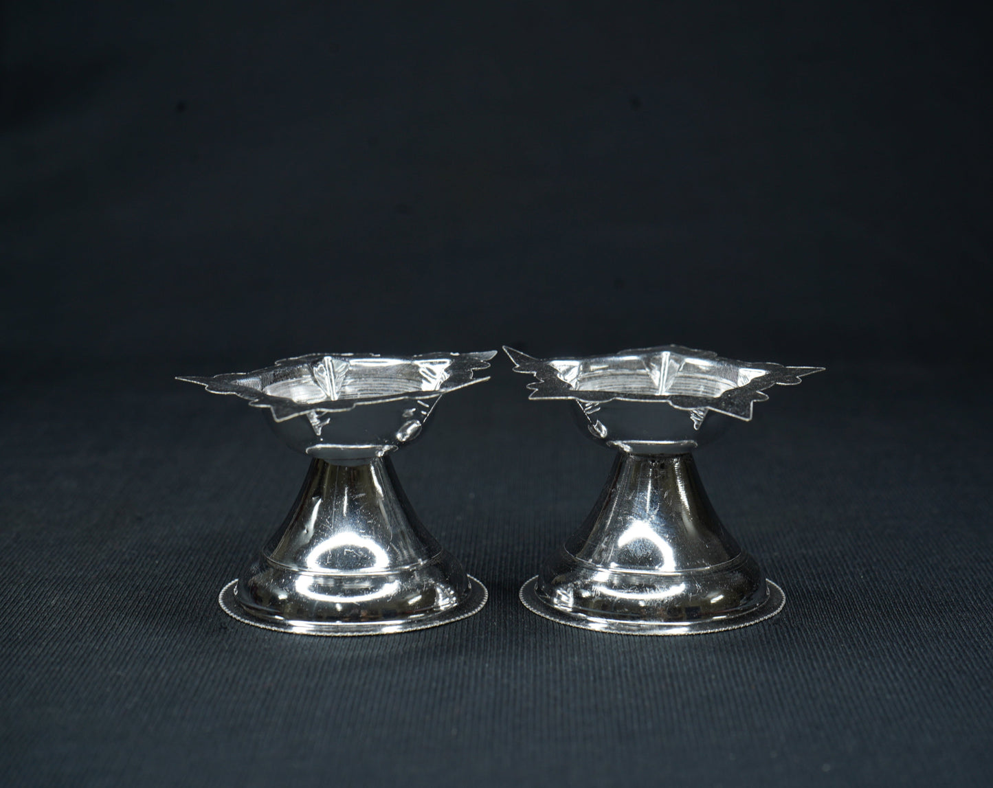 Pure Silver 5 Mukh Diya Pair