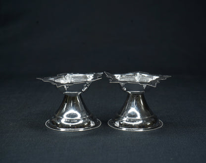 Pure Silver 5 Mukh Diya Pair