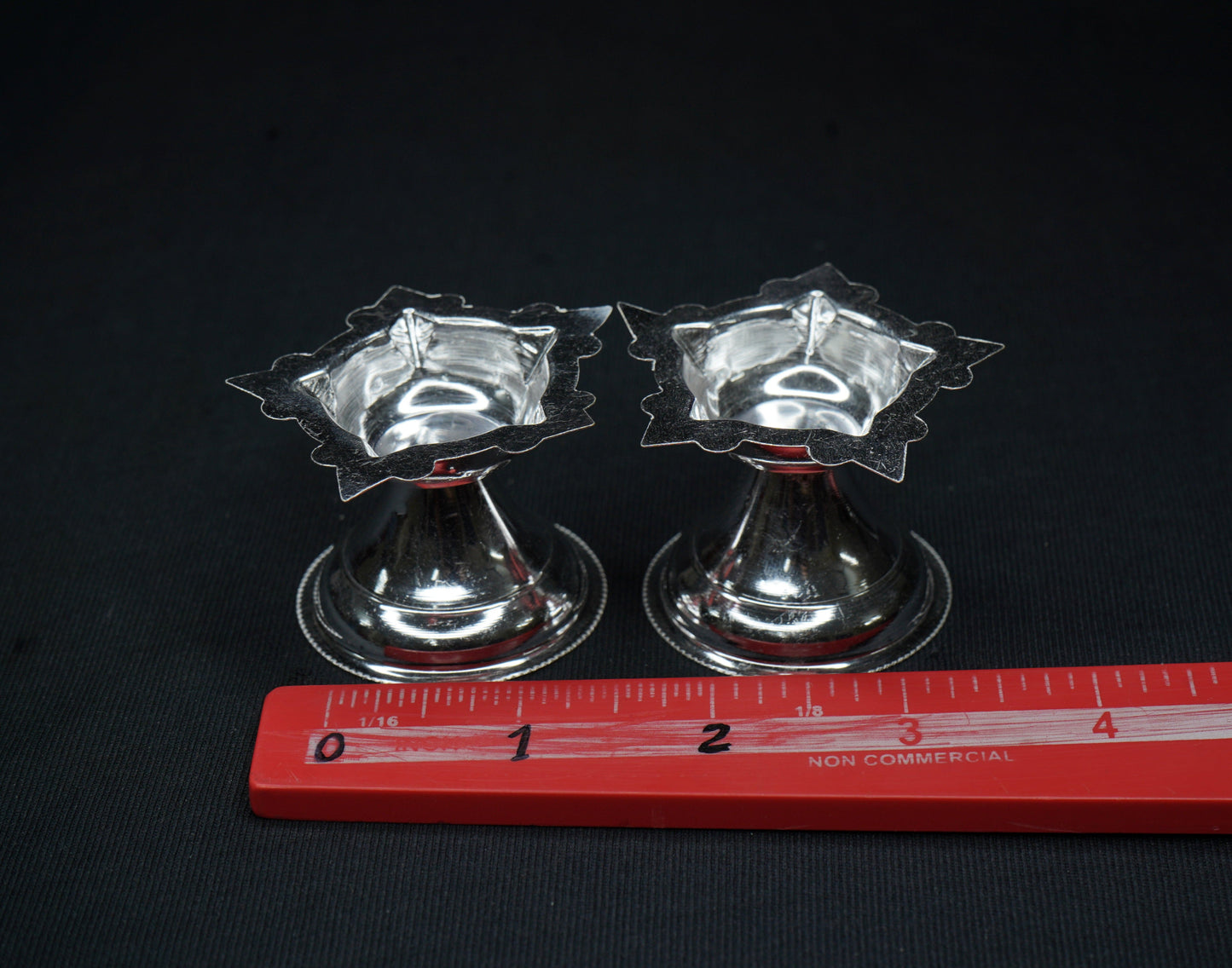 Pure Silver 5 Mukh Diya Pair