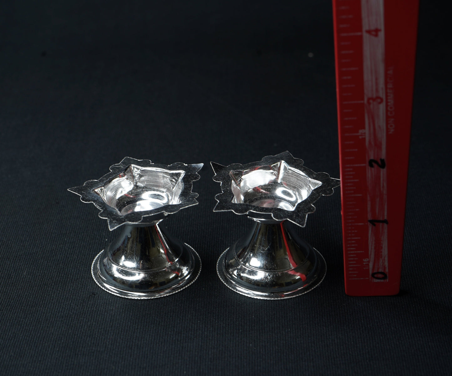 Pure Silver 5 Mukh Diya Pair