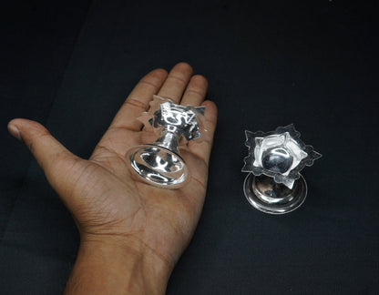 Pure Silver 5 Mukh Diya Pair