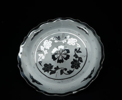 Pure Silver Floral Design Plate 504gram - PUSHMYCART