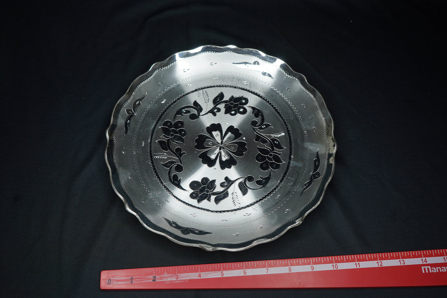 Pure Silver Floral Design Plate