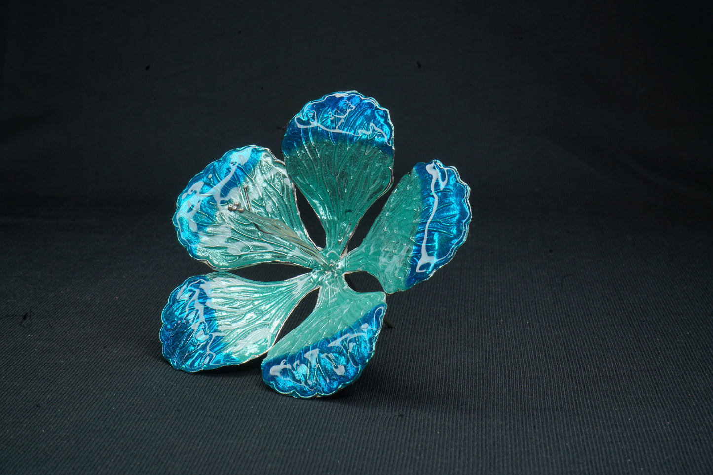 Pure Silver Big Flower green And Blue 22g - PUSHMYCART