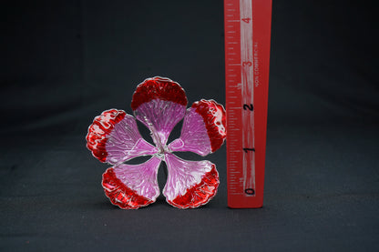 Pure Silver Pink And Red Flowers