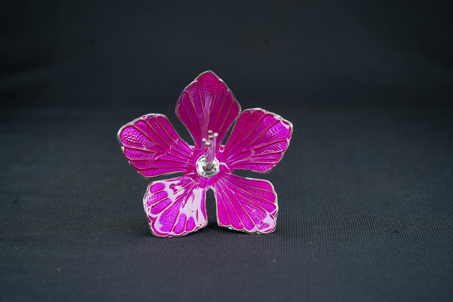 Pure Silver Dark Pink Small Flower