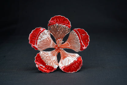 Pure Silver Big Red And Orange Flower 23g - PUSHMYCART