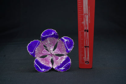 Pure Silver Pink Purple Flower