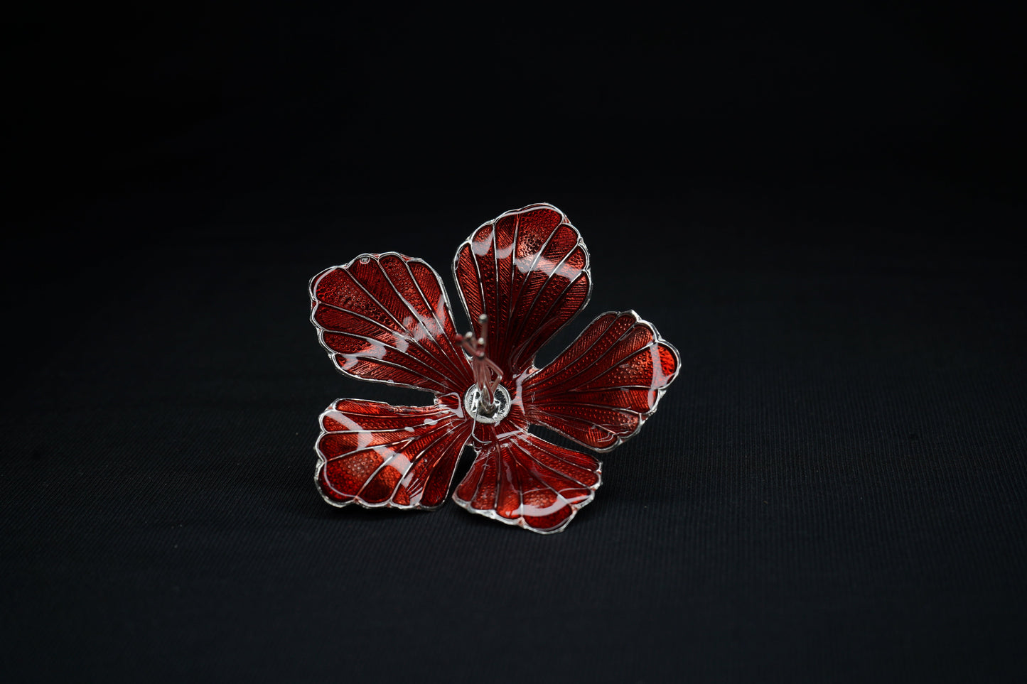 Pure Silver Maroon Flower