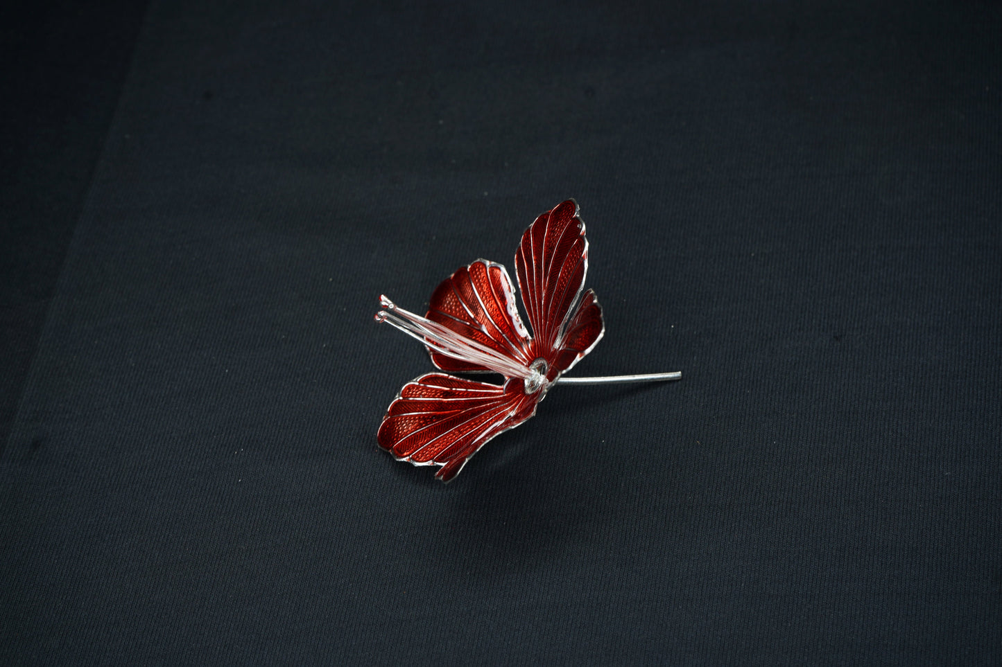 Pure Silver Maroon Flower