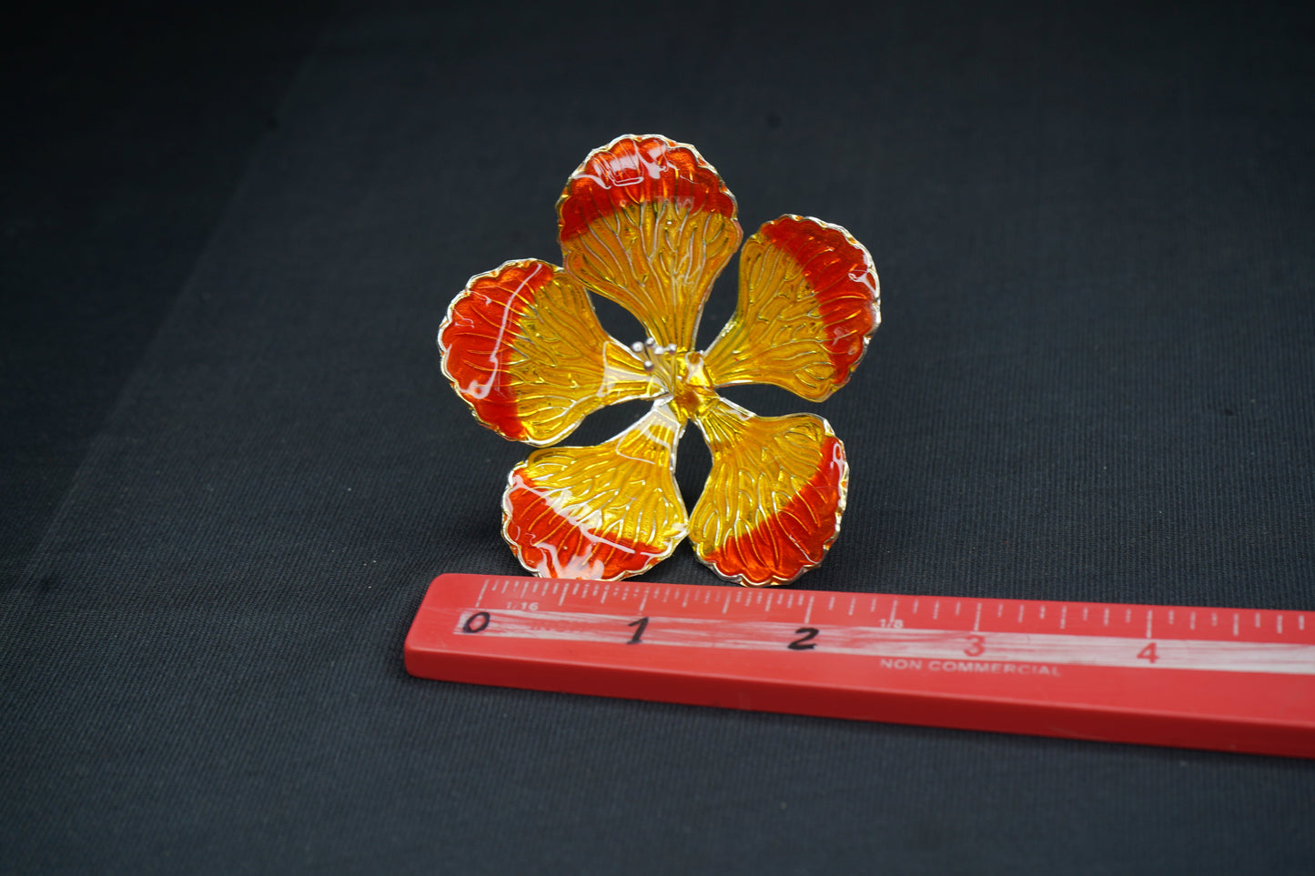 Pure Silver Yellow And Orange Flower