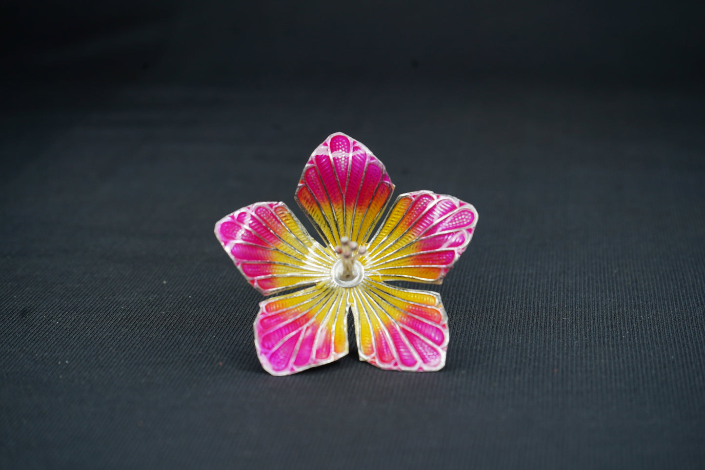 Pure Silver Yellow And Pink Flower 7g - PUSHMYCART