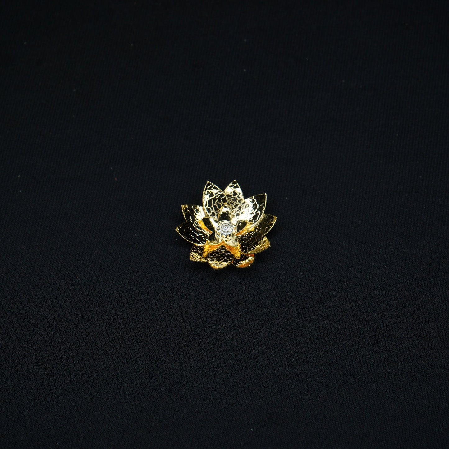 Pure Silver Gold Polish Lotus Flower