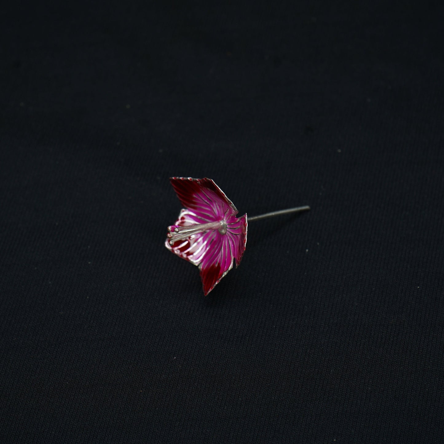 Pure Silver Pink And Red Flowers