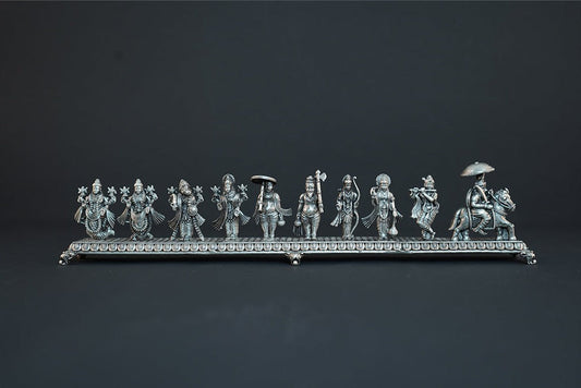 Pure Silver Antique Dasavataram Set Grams:180