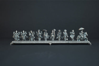 Pure Silver Antique Dasavataram Set Grams:180